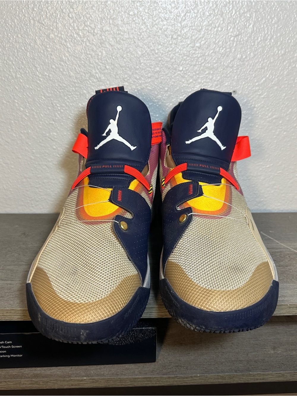 Jordan Navy Blue and Red Sneaker Interior with Jumpman Label